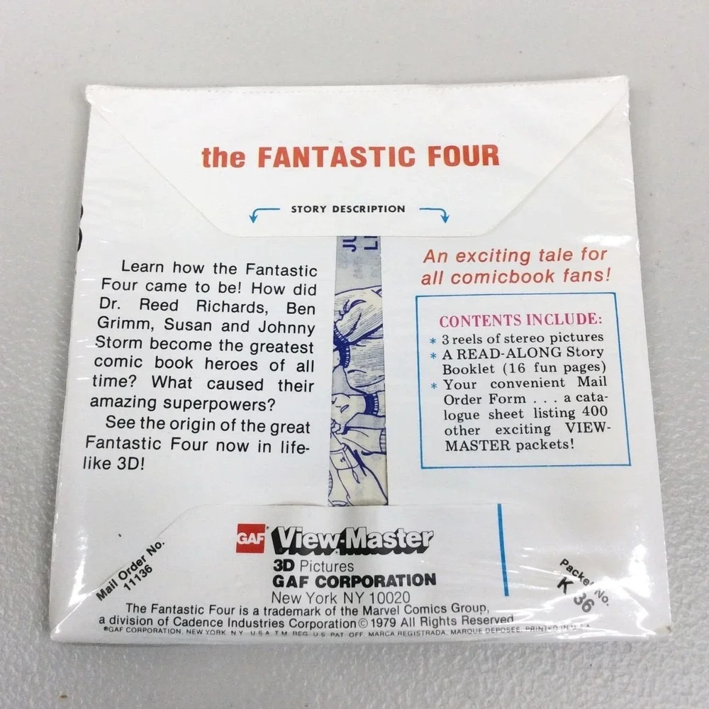 Vintage 1979 GAF View Master The Fantastic Four 3 Reel Set K36 SEALED